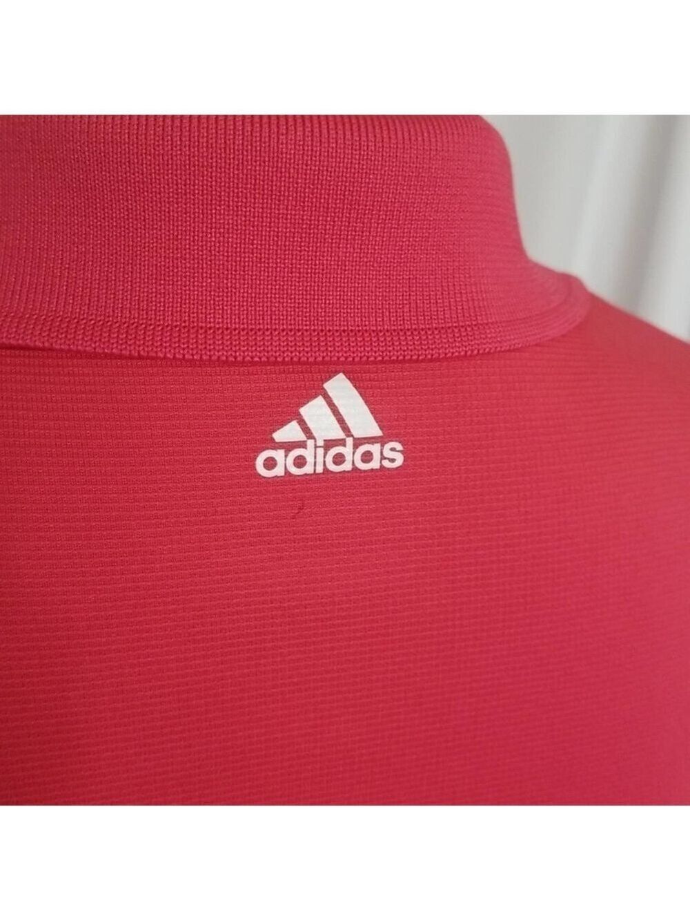 Adidas L golf top short sleeve polo button collared embroidered logo Climalite - Picture 7 of 11
